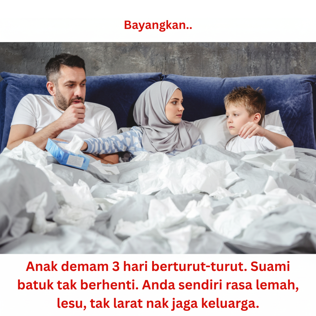 Situasi anak demam suami batuk tak berhenti